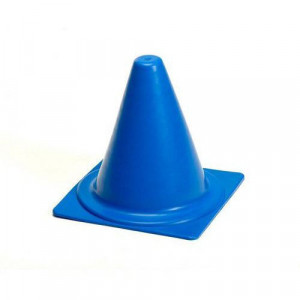 Cône de delimitation de terrain 18 cm pvc bleu