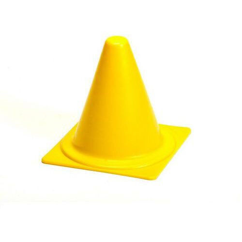 Cône de delimitation de terrain 18 cm pvc jaune