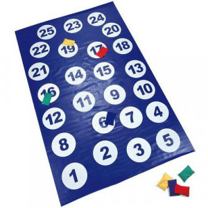 TAPIS TARGET GEANT 1 A 25 AVEC 8 SACS A GRAINS COULEUR