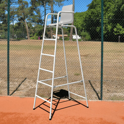 Chaise d'arbitre en acier laquée blanc