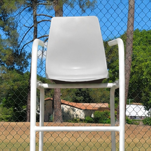 Chaise d'arbitre en acier laquée blanc