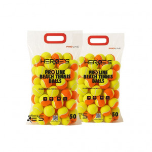 Lot de 100 balles de Beach Tennis Heroe's (2 sacs de 50)