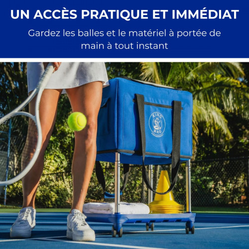 Panier de balles rétractable à roulettes – 250 balles – Académie