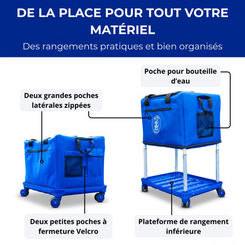 Panier de balles rétractable à roulettes – 250 balles – Académie