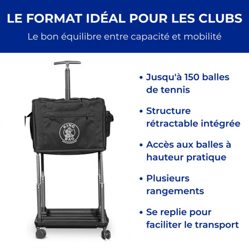 Panier de balles rétractable à roulettes – 150 balles – Club