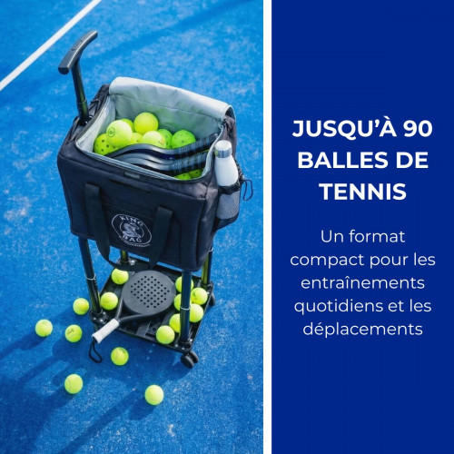 Panier de balles rétractable à roulettes – 90 balles – Coach