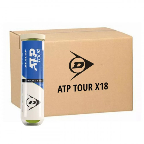 Carton 18 tubes de 4 balles Dunlop ATP