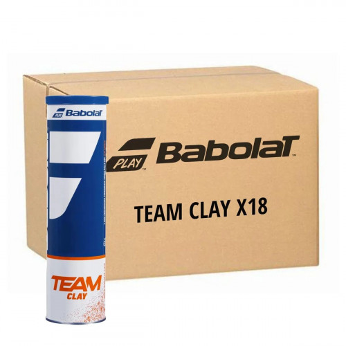 Carton 18 tubes de 4 balles Babolat Team Clay