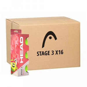 Carton de 16 boîtes de 3 Balles Head Stage 3 Rouge